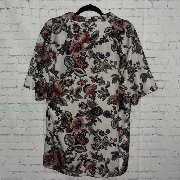 ✨SAINTS Studio Mens Floral Print Short Sleeve Button Up Shirt Large - Picture 2 of 3